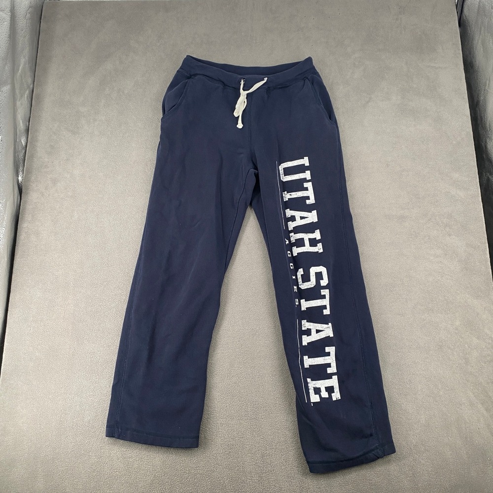 MV Sport Utah State Aggies Navy Blue Graphic Sweatpants Small Collegiate Joggers